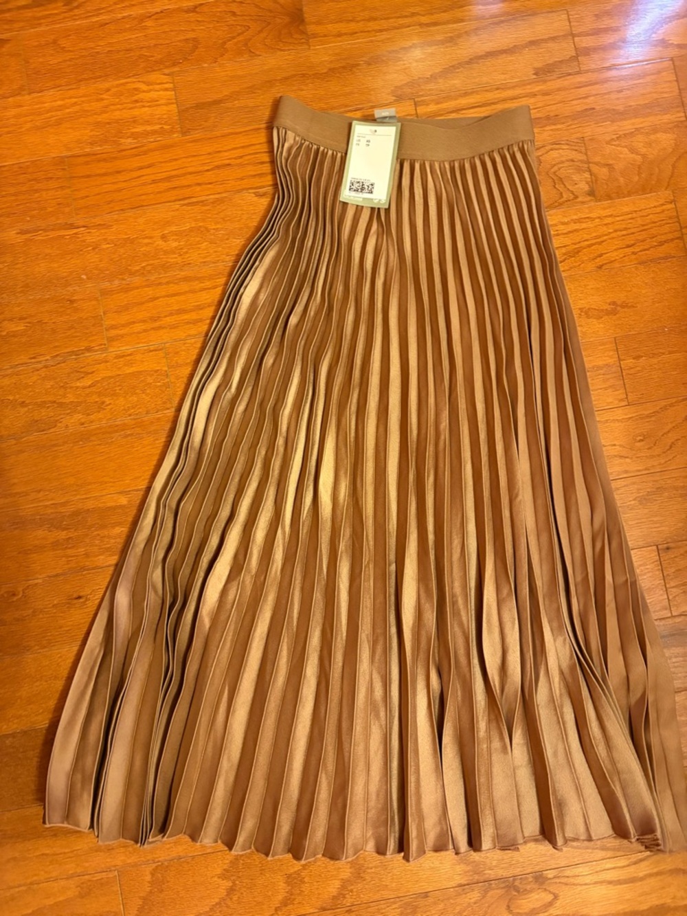 H&M Pleated Midi Skirt in Brown Size XS